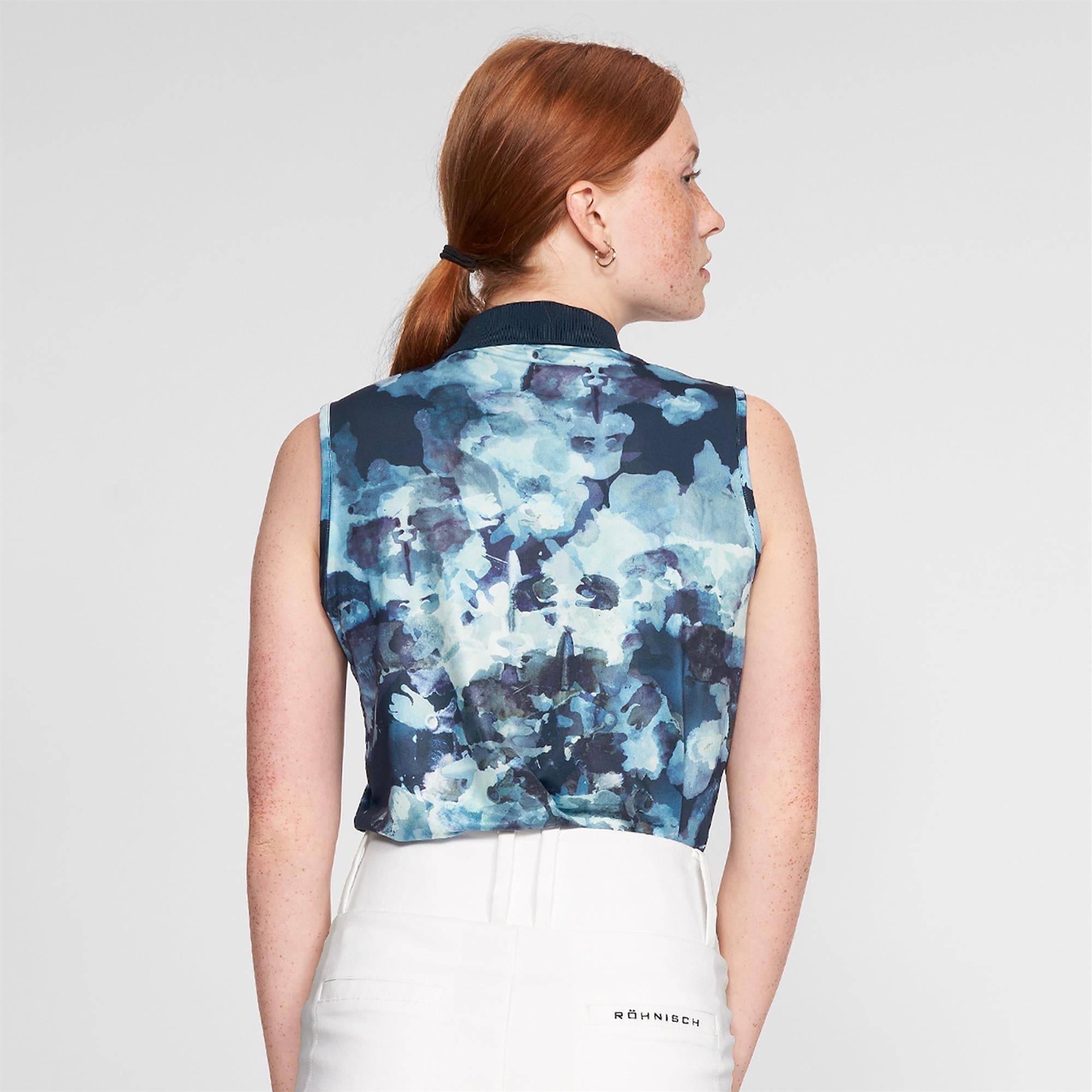 Rohnisch Direction Sleeveless Polo Shirt Blue Utopia